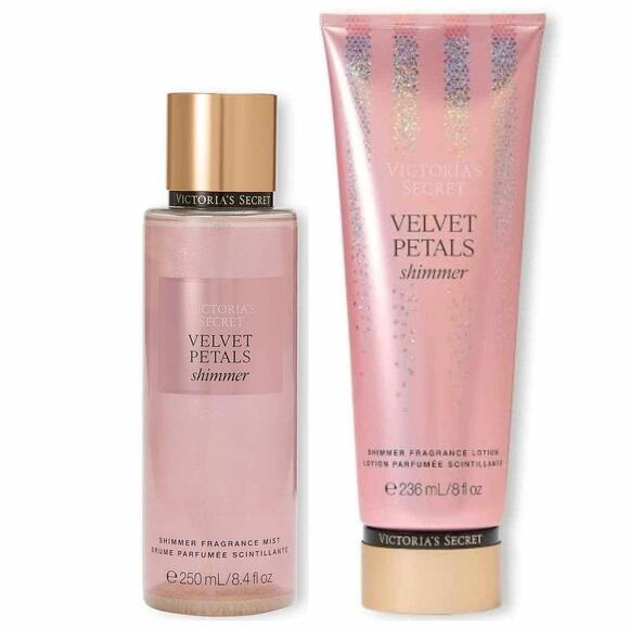 VS Victoria's Secret Velvet Petals Shimmer Fragrance Lotion and Mist Set NEW - Picture 1 of 7